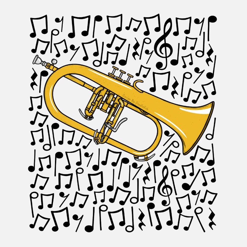 Notes musicales de bugle Corniste Musicien de cuivres