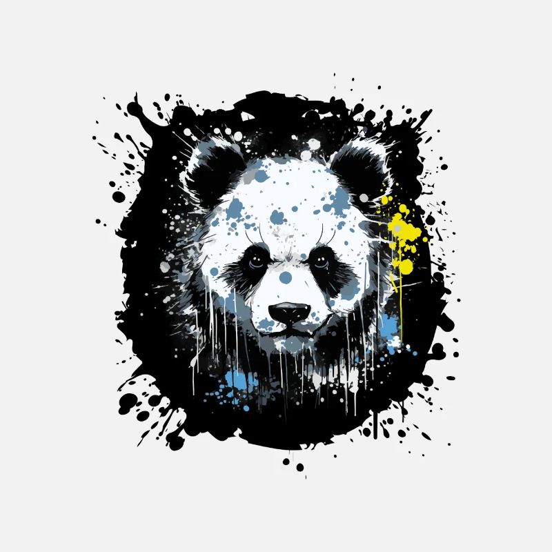 Art éclaboussé d’encre de panda