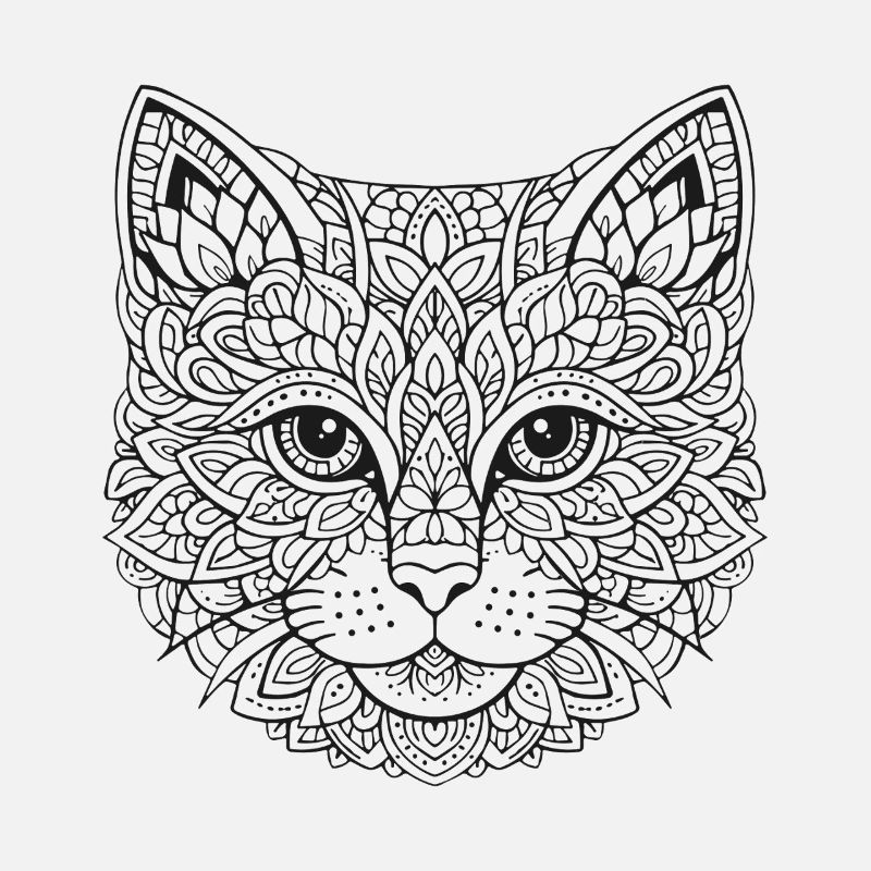 Mandala Cat Face