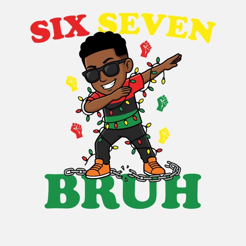 Six Seven Bruh Dabbing Juneteenth Boy Afro Boys