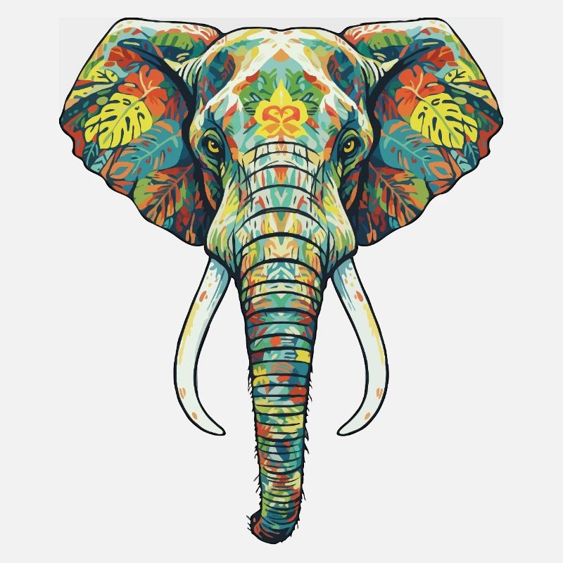 Éléphant fleur coloré