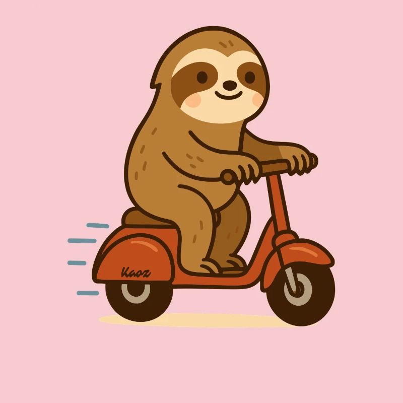 Faultier auf Roller