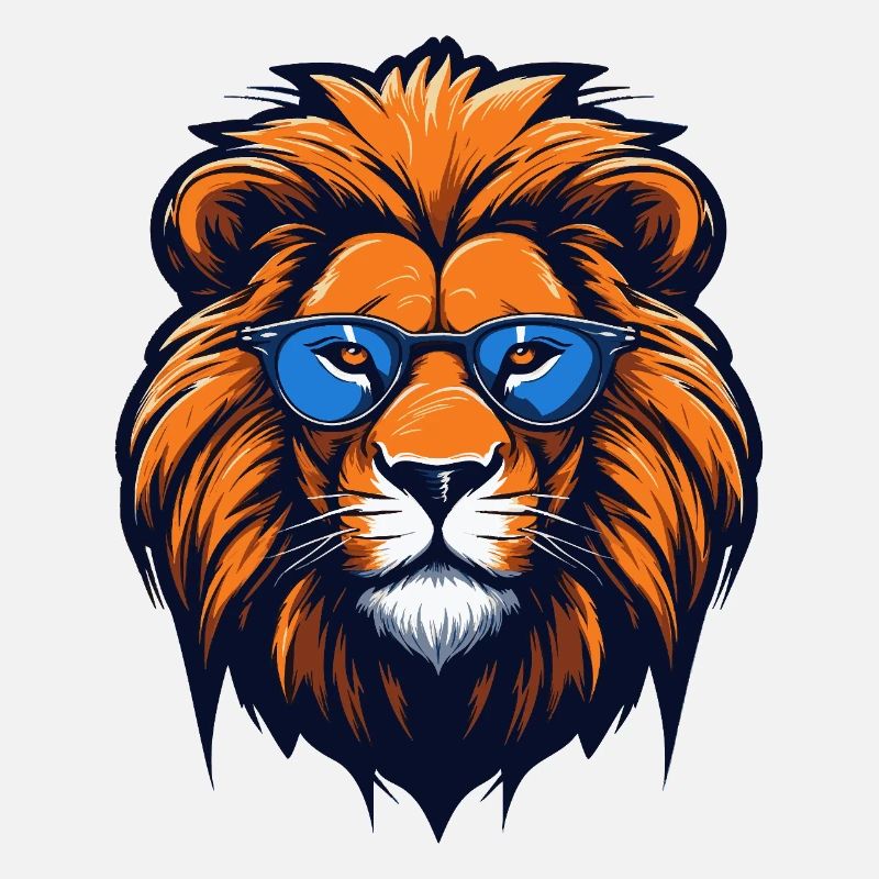 Löwe mit blauer Brille - Pop Art