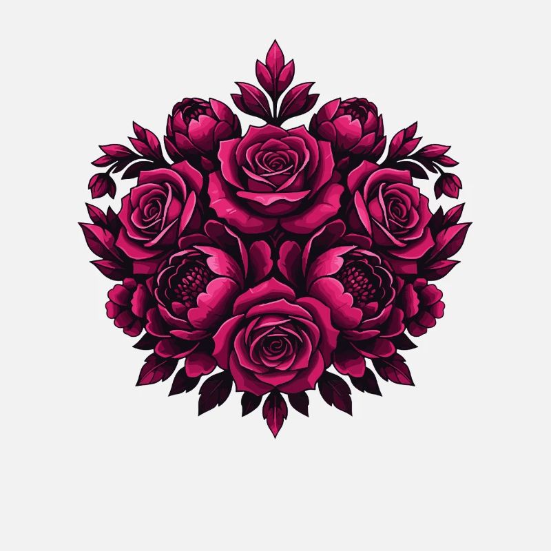 Mandala de fleurs roses