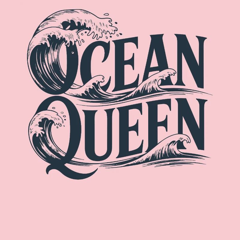 Ocean Queen - Waves Typography Design