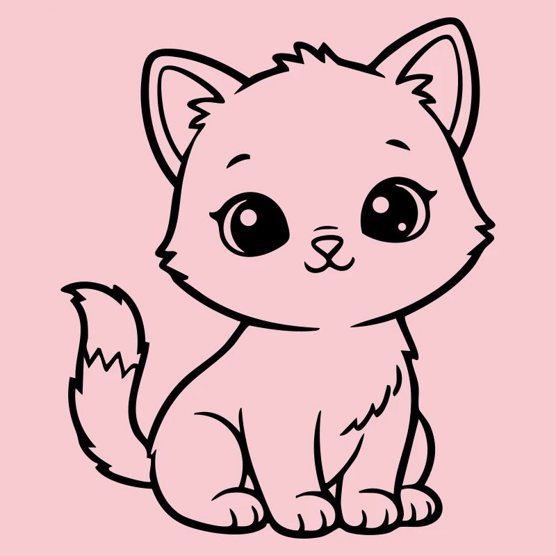Chat Bébé Mignon – Chaton Noir & Blanc