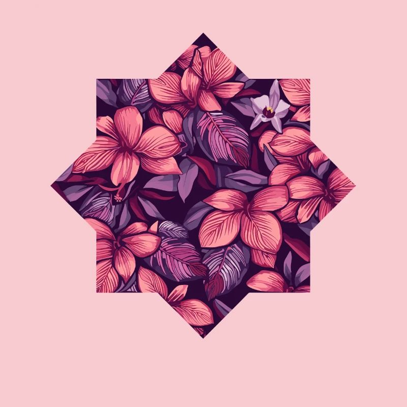 Pink tropical floral pattern