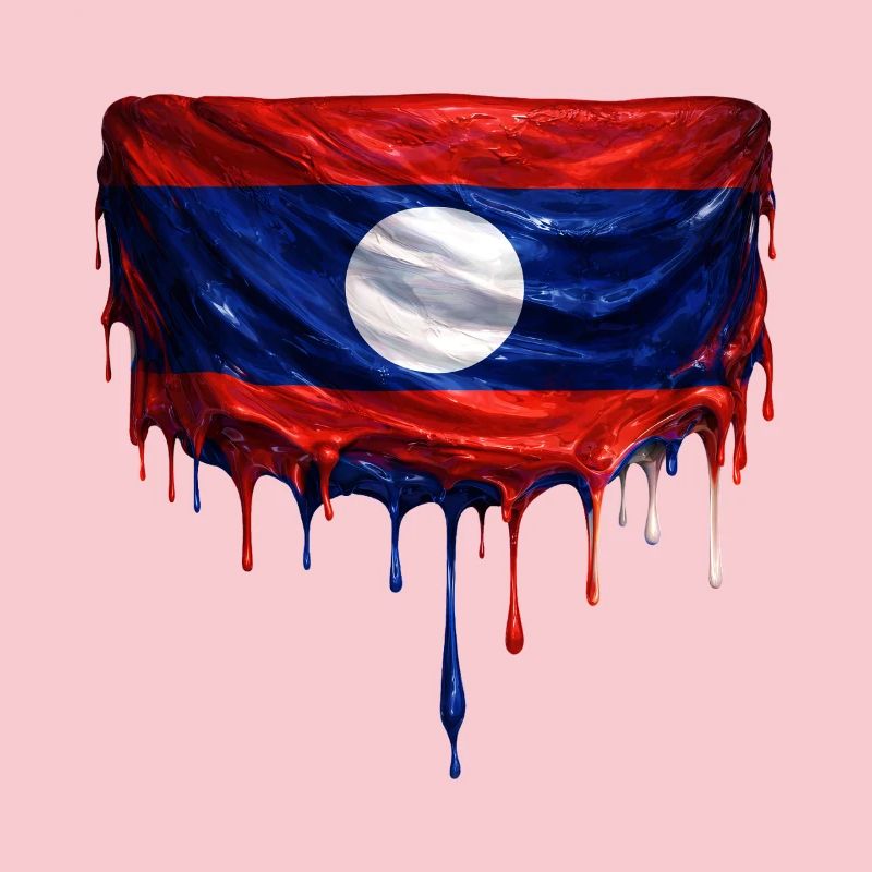 Drapeau du Laos couleur colorée