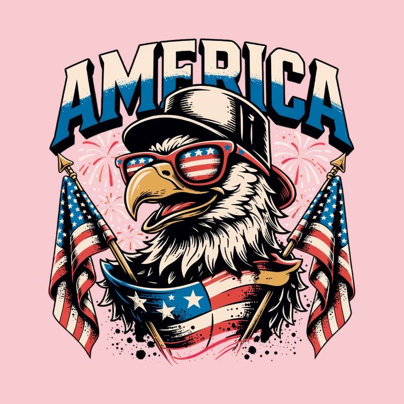 Patriotic Eagle with Flags
