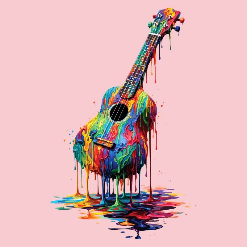 Ukulele mit tropfender Farbe