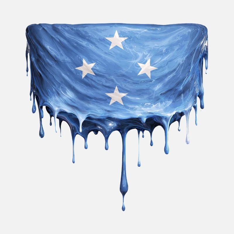 Drapeau dégoulinant de Micronésie