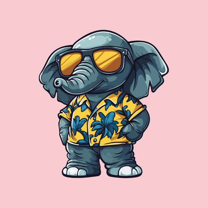 Elefant Comic Urlaub