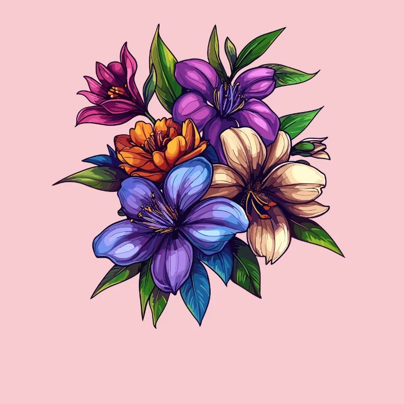 Bouquet de fleurs tropicales – Explosion de couleurs
