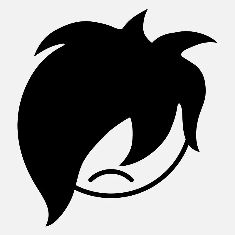 Triste malheureux emo longs cheveux noirs