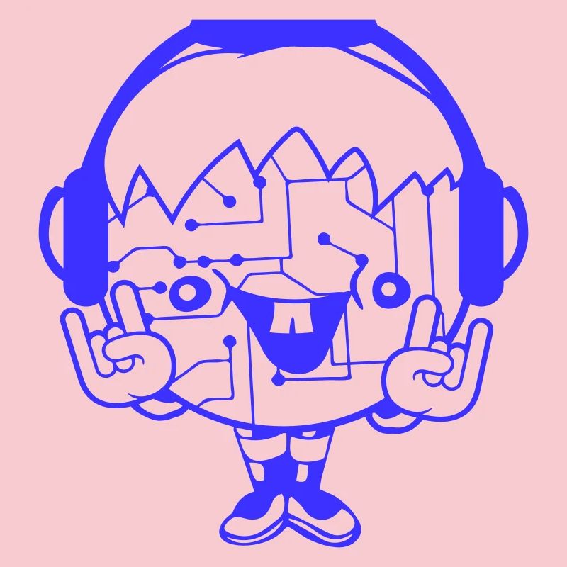 DJ Data Microchip Pattern Computer Nerd Geek Party