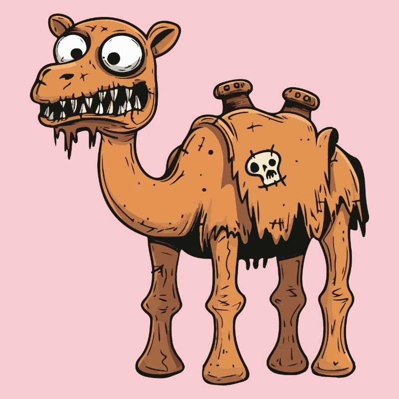 Camel Halloween Comic Funny