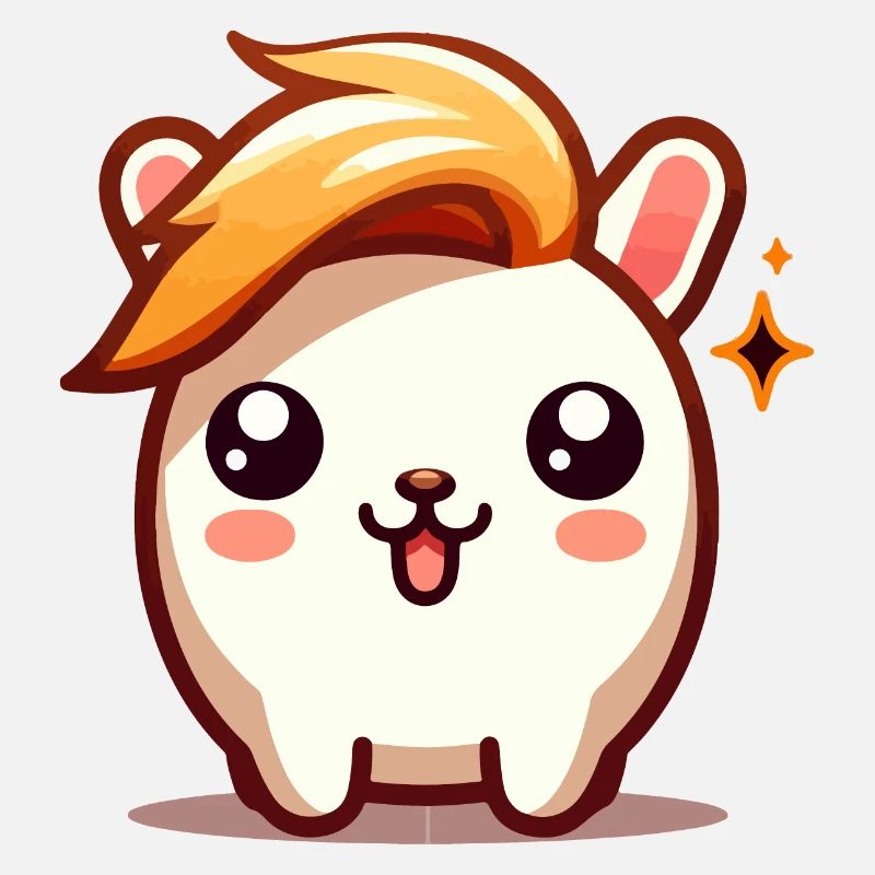 Hamster mignon avec coiffure