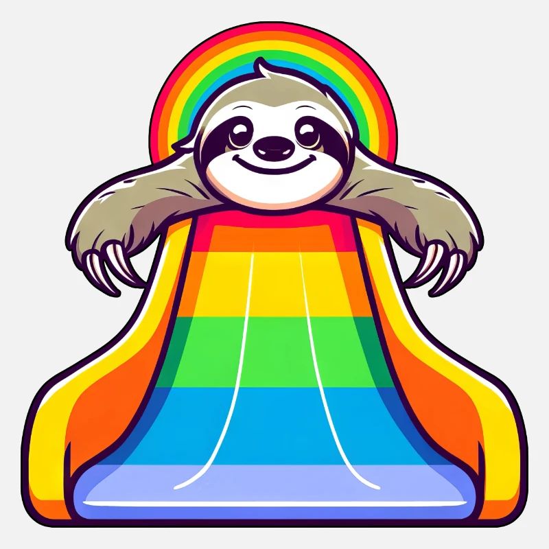 LGBTQ Pride Sloth Rainbow Slide