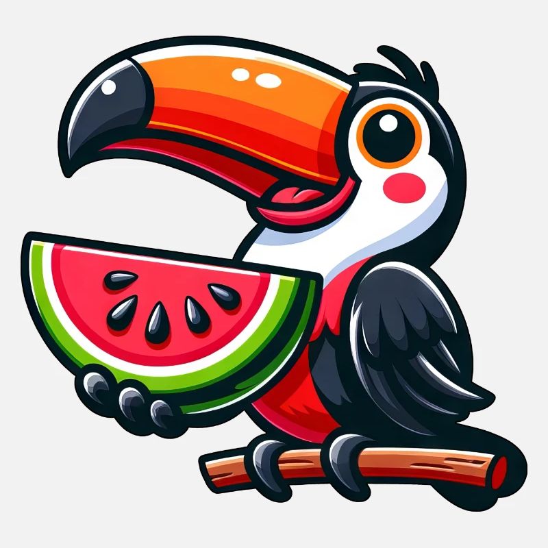 Oiseau, Toucan, Oiseau De Paradis, Melon, Pastèque