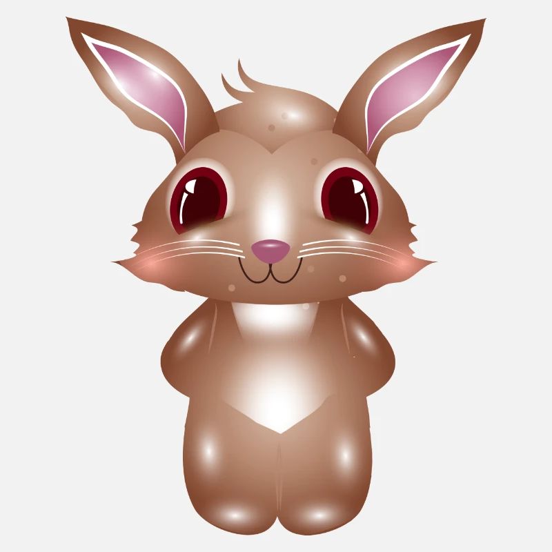 cute bunny with pink cheeks in comic style