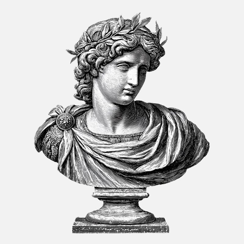 Buste antique Apollon - Gravure classique
