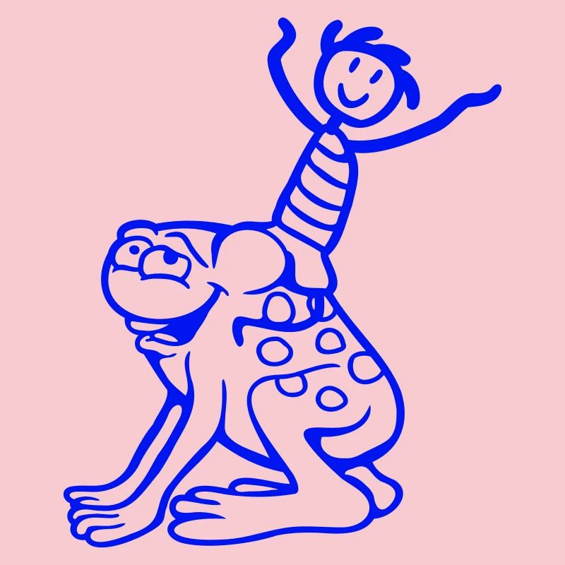 2 Friends Frog Boy Riding Team Toad Funny