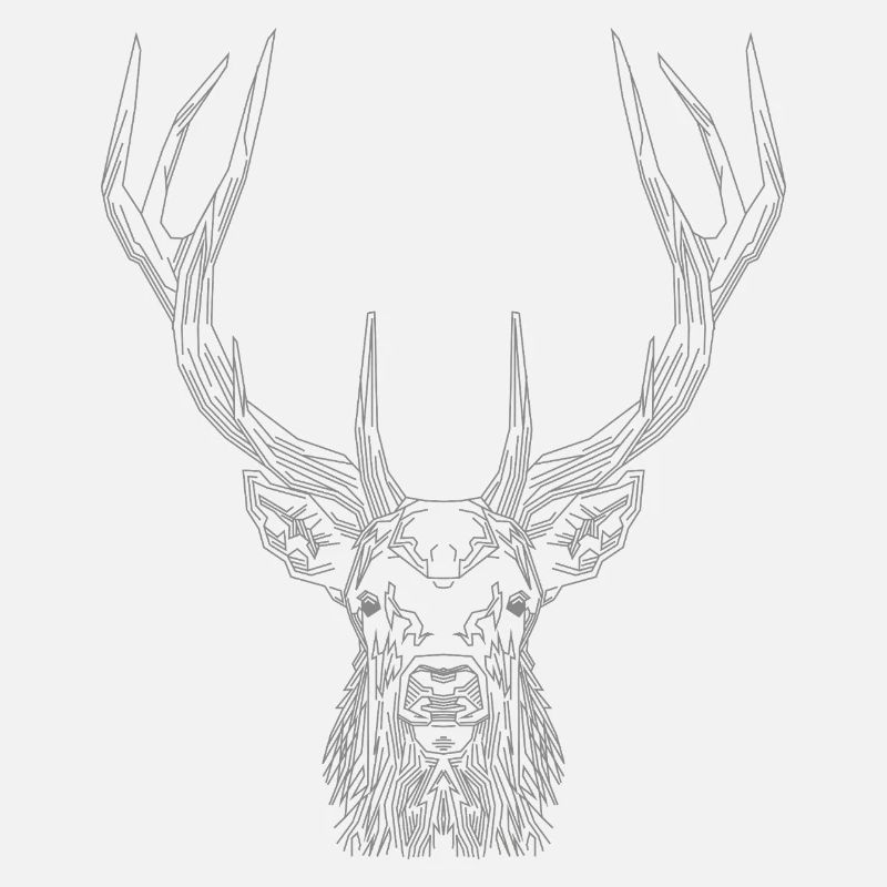 Tech Deer – Geometrischer Hirsch in Grau