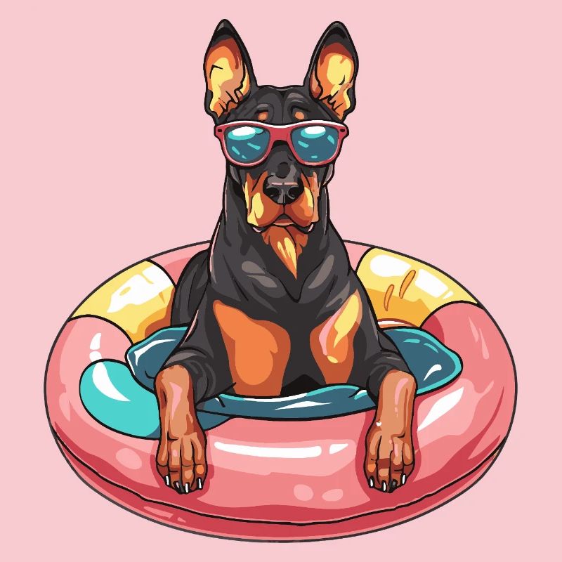 Doberman Dog Comic Cool
