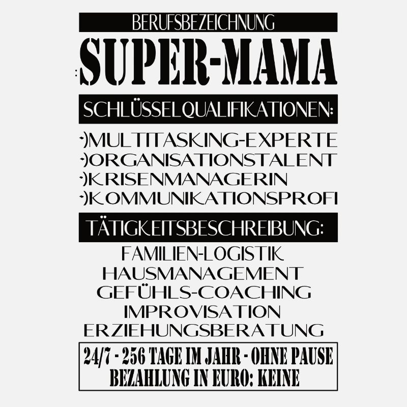 Super Mama – Description du poste avec humour
