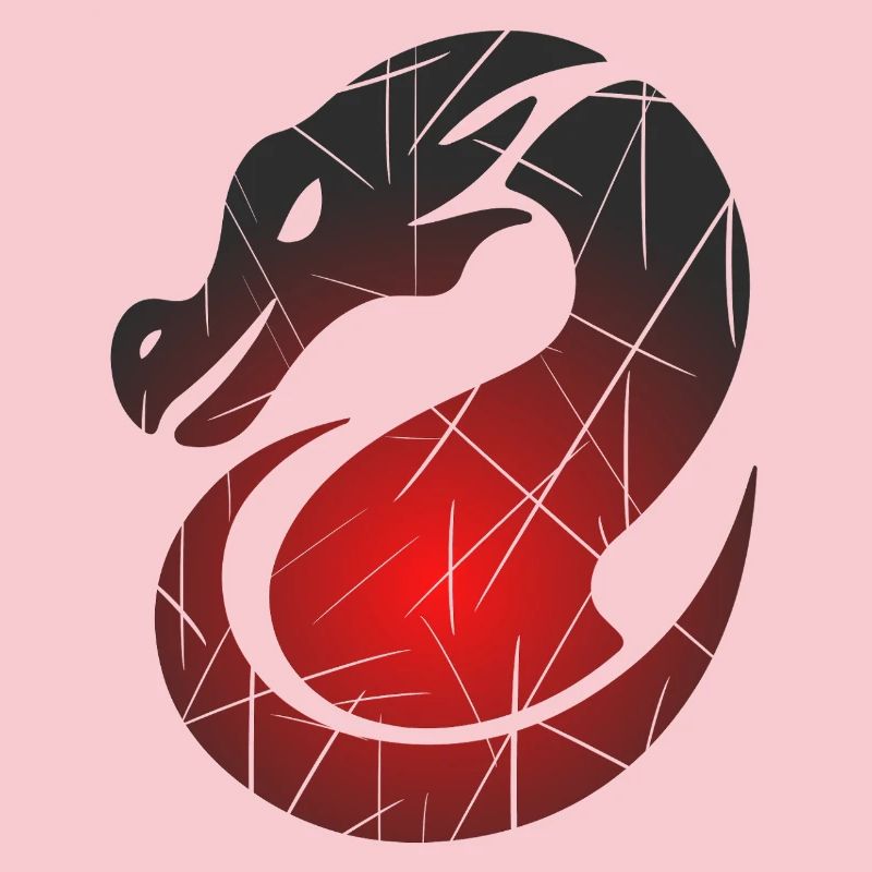 Roter Drachen mit Split-Textur