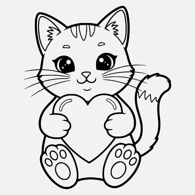 Cat with a heart – for cat lovers & romantics