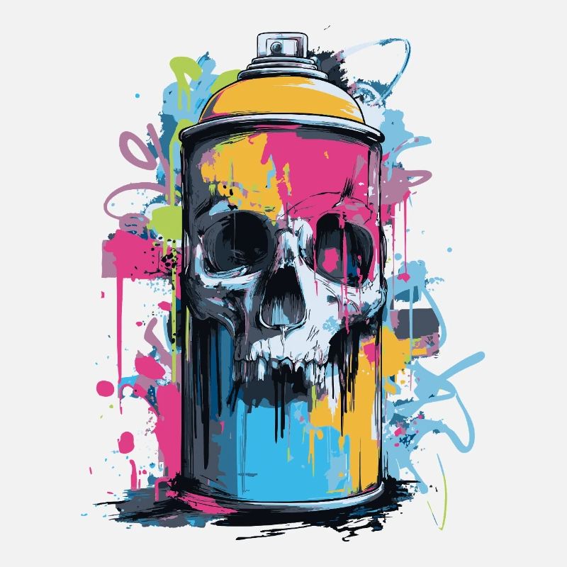 Spray à graffitis de crâne
