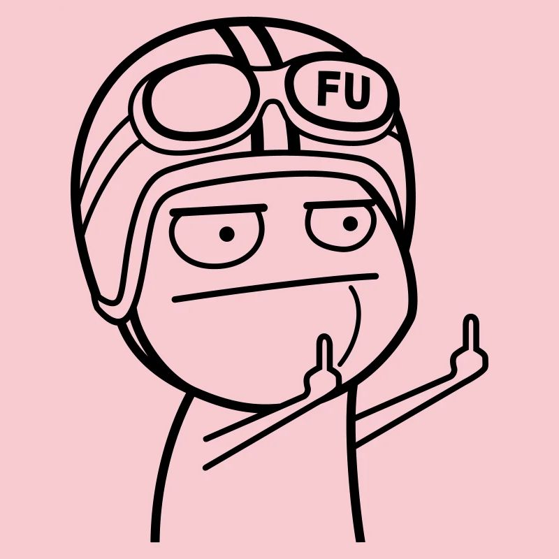 FU Meme avec casque de cyclomoteur (couleur changeable)