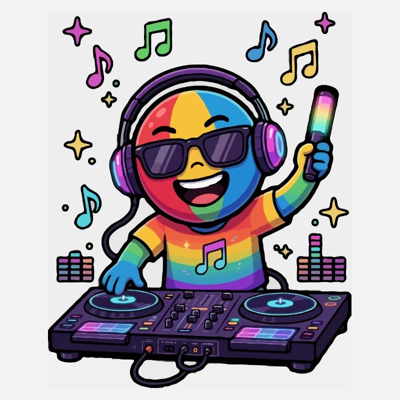 Rainbow DJ emoticon