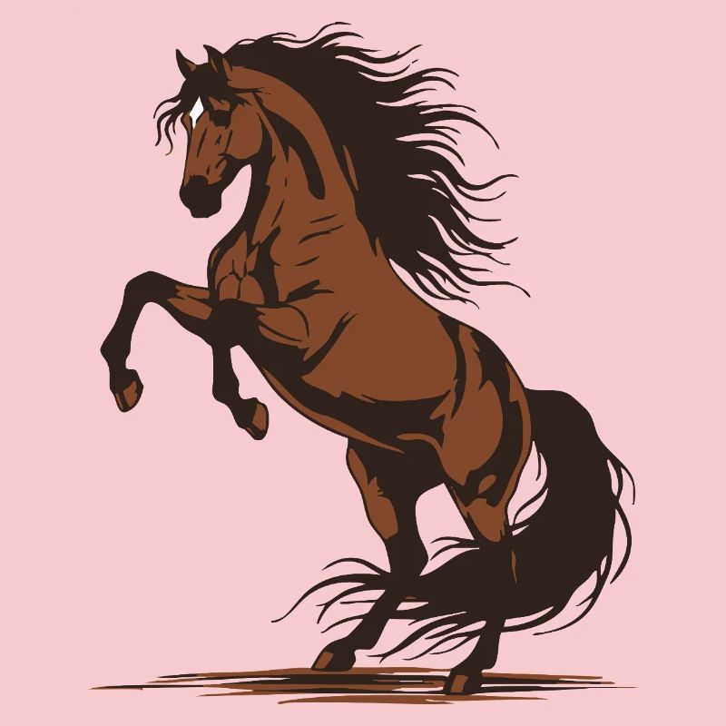 Demonstration eines wilden Reithengstes mit springendem Pferd