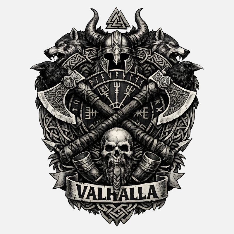 Valhalla-Schädel-Wikingerwappen