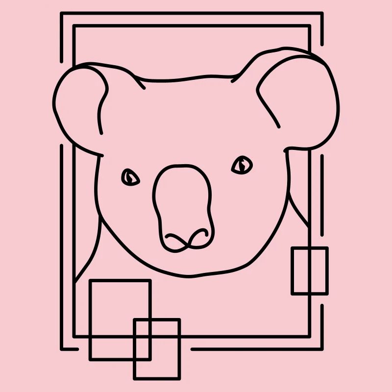 Koala en forme géométrique - Conception d’art au trait