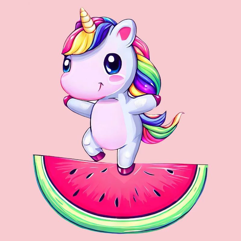 Licorne dansant sur pastèque - Drôle