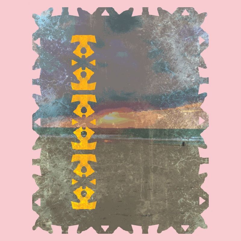 Yellow Totem Pattern on the Beach