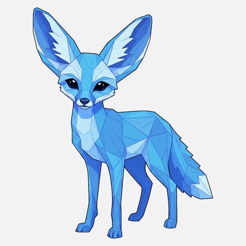 Blue Geometry Fox