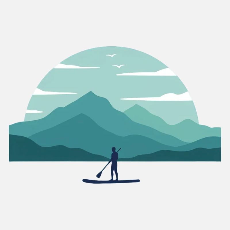 Paddleboard Dawn Over Peaks