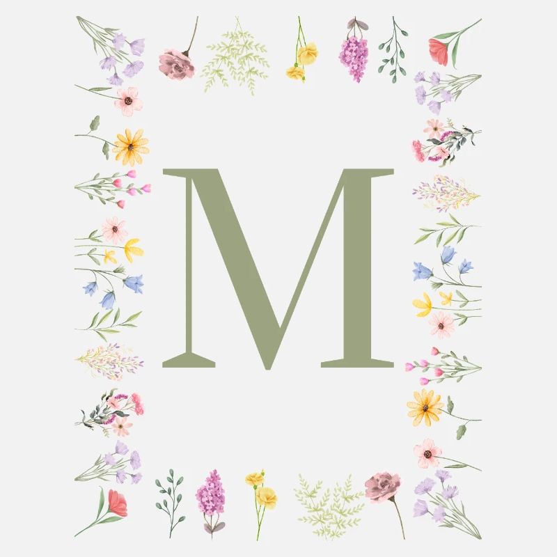 Monogramme floral initial M