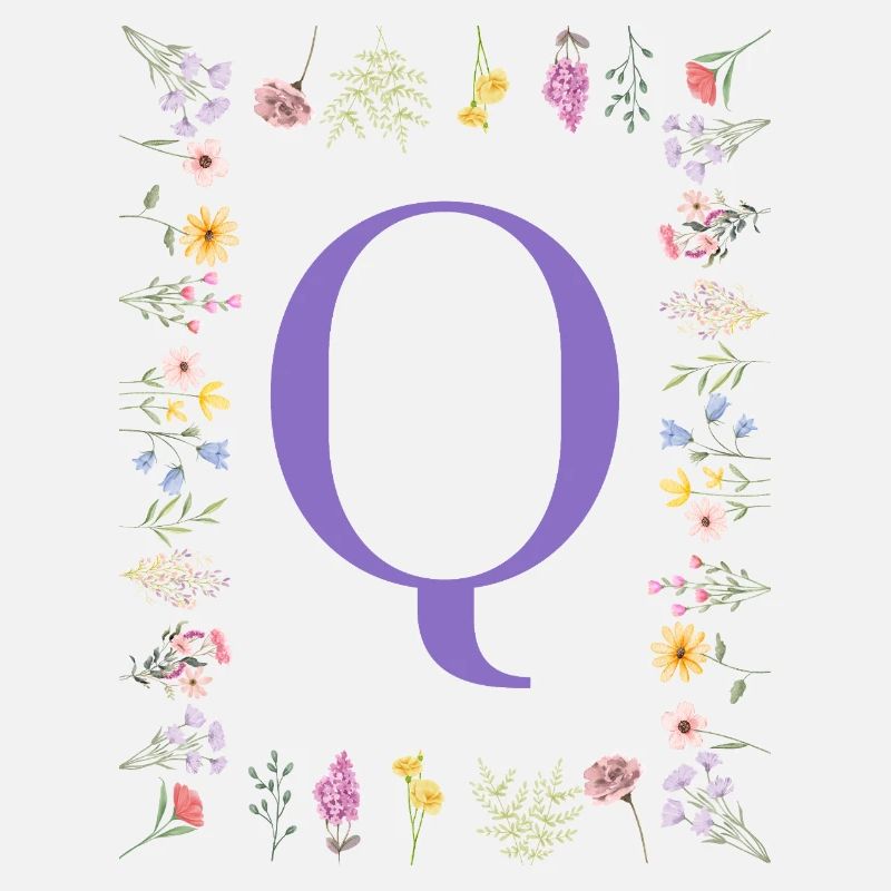 Monogramm "Q", florale Initialen