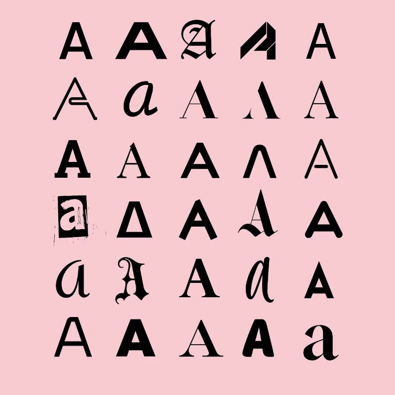 Typographie : Une lettre variante de conception.