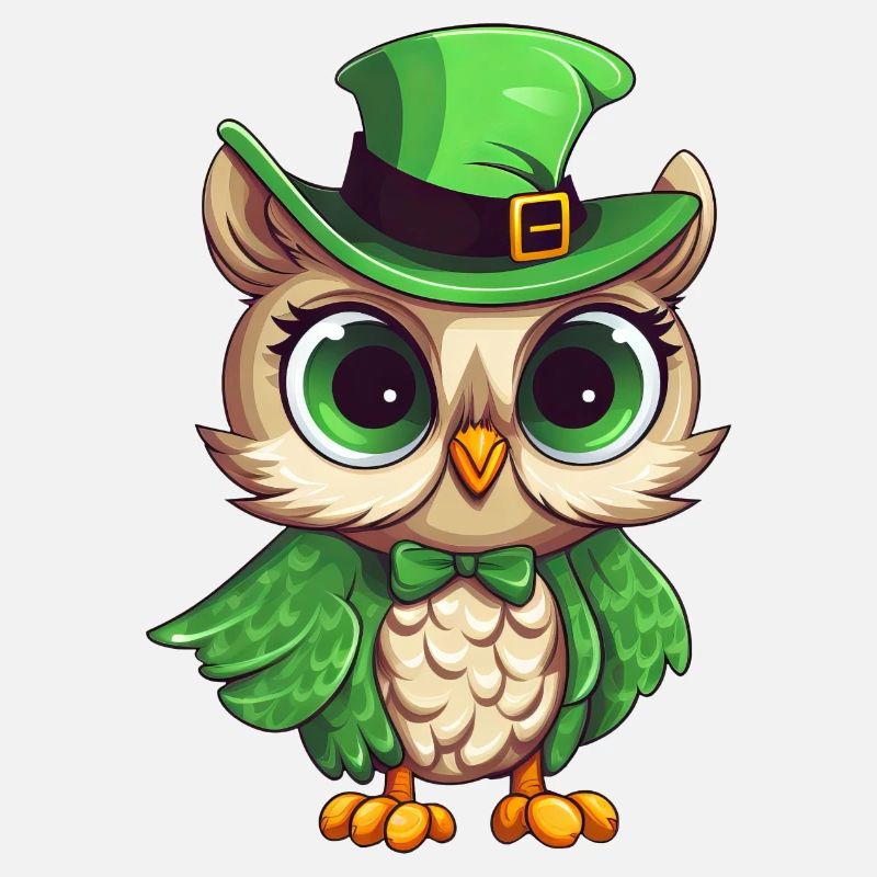 Conception de la Saint-Patrick de hibou comique mignon