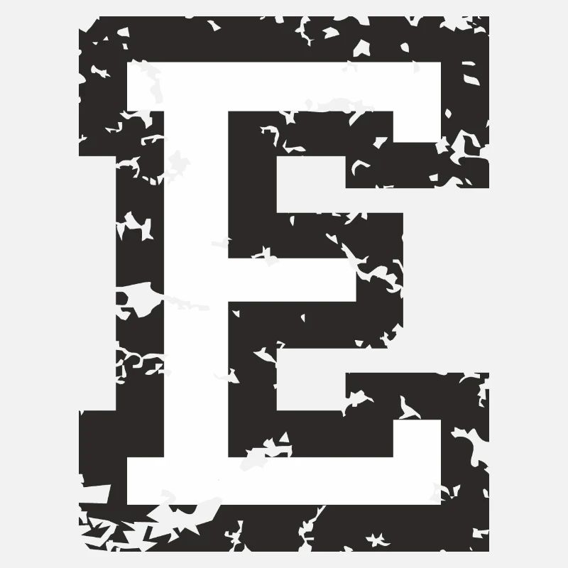Letter E (Used Look) Black / White