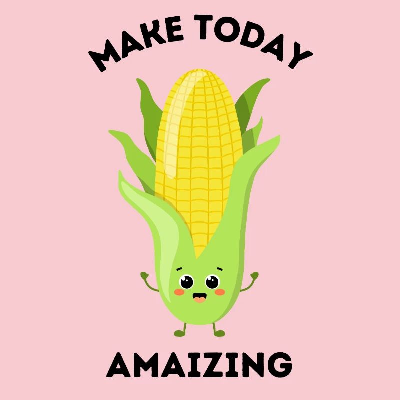 Mignon jeu de mots maïs dessin animé « Make Today Amaizing »
