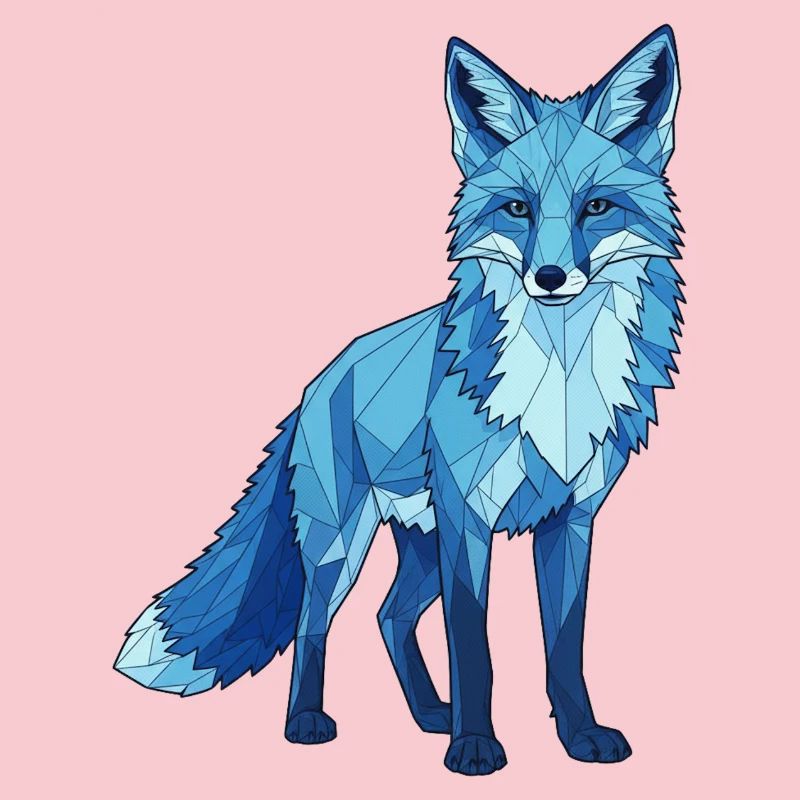 Blue polygon fox