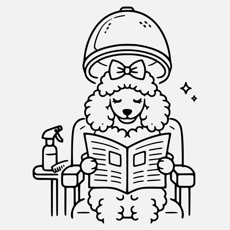 Caniche chez le coiffeur