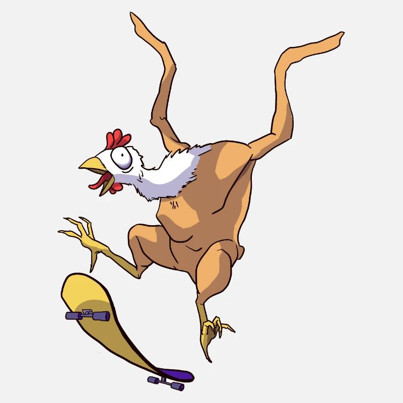 Skateboarding chicken